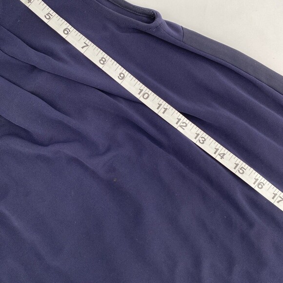 Ann Taylor Women's Round Neck Sleeveless Pleated Tank Top Blouse Navy Blue XS - Picture 9 of 9